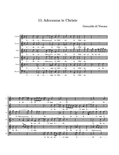 Adoramus te, Christe Partitions gratuites